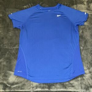 Nike Pro All Over Mesh Slim Fit Active Top Women's Size XL Blue White Stripe